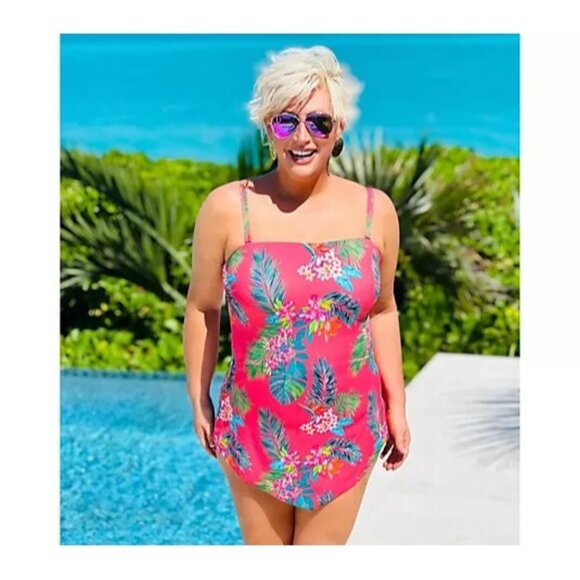 Kim Gravel x Swimsuits For All Tankini w/Brief Set Tropical Punch Reg 10 A567726 - Picture 1 of 1